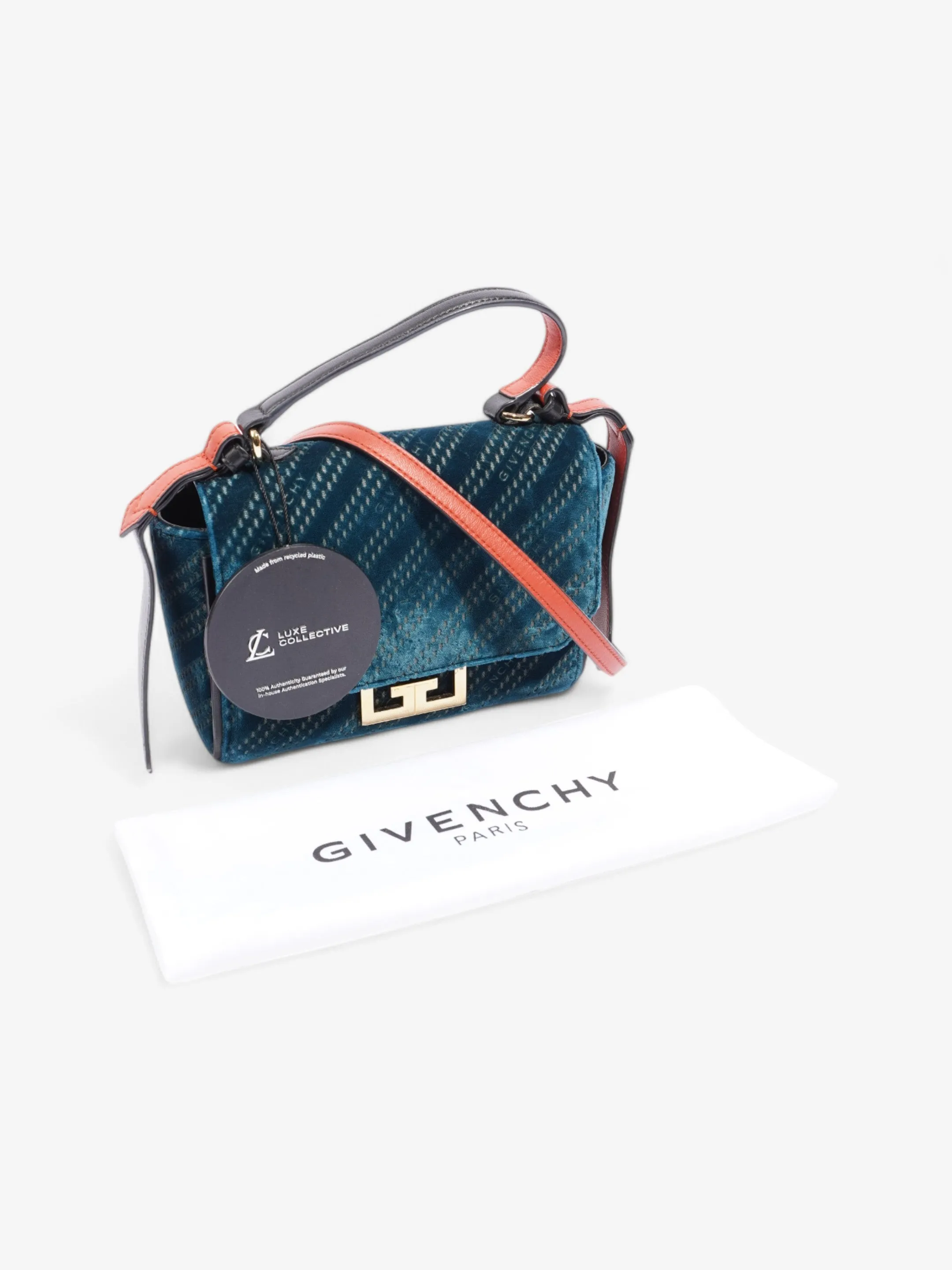 Givenchy Eden Flap Bag Blue Lasered Velvet Mini