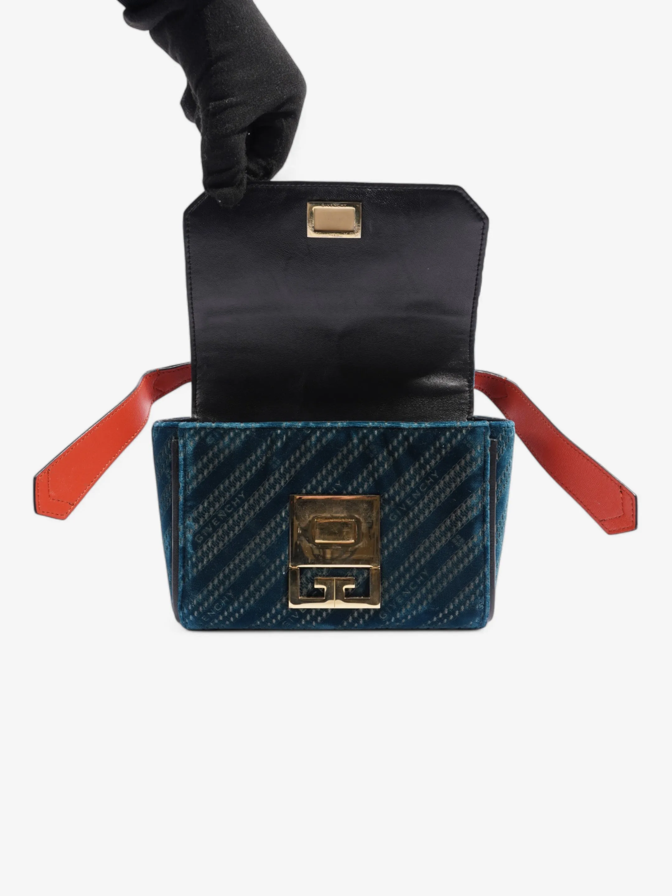 Givenchy Eden Flap Bag Blue Lasered Velvet Mini
