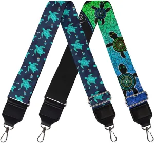 GLENLCWE Green Sea Turtle Purse Strap Set of 2 Crossbody Shoulder Strap Guitar Strap Replacement Strap for Bag and Luggage
