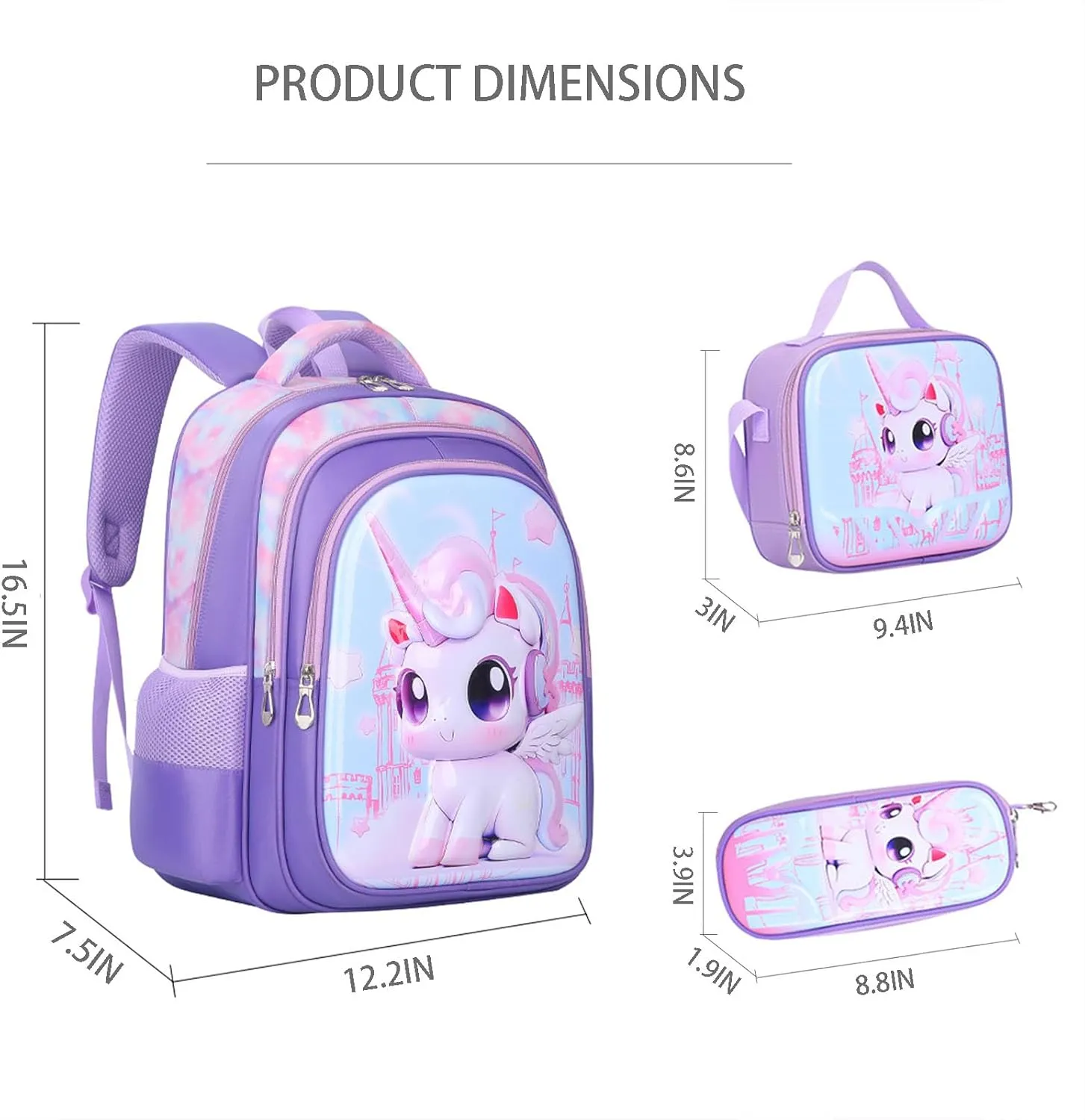 GLOOMALL Cute Rolling Backpack Three-piece Set with Lunch Bag School Girls Boys, Lightweight Trolley Travel Bag with 6 Wheels Classic Roller Luggage (Blue astronaut)