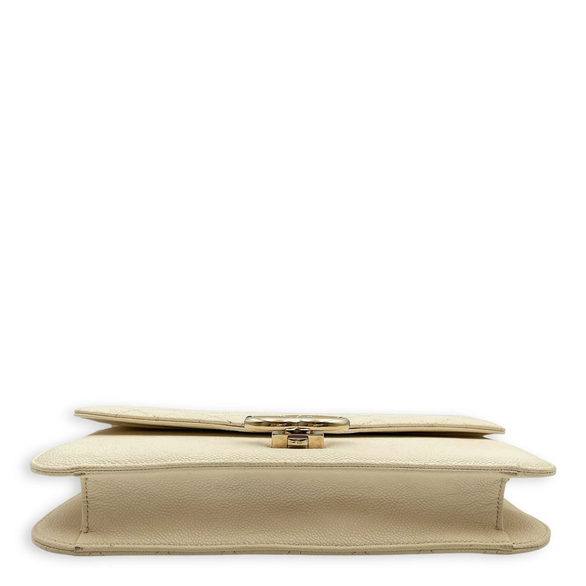 Gold Leather, hardware Last-minute sale Bag Thread in Gold Top-tier Caviar Shoulder Around