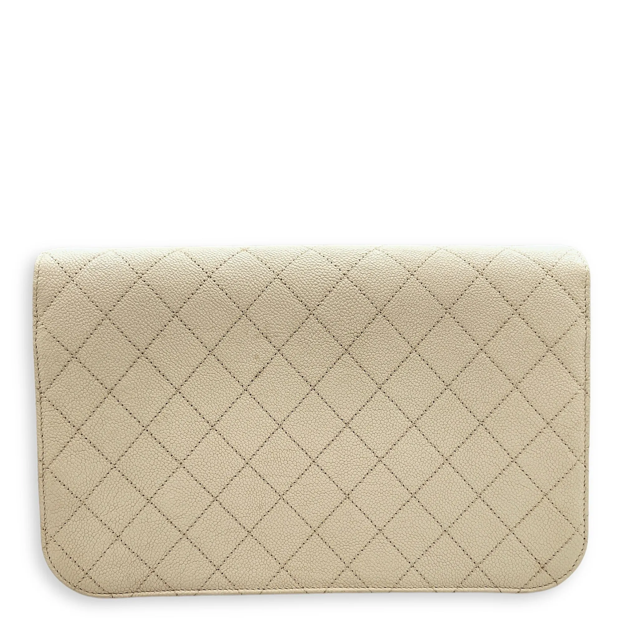 Gold Leather, hardware Last-minute sale Bag Thread in Gold Top-tier Caviar Shoulder Around