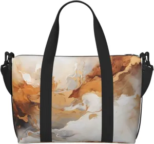 Gold Marble Travel Bag, Abstract Art Weekender Overnight Bag, Shoulder Travel Duffel Bag Carry On Gym Bag for Women Men