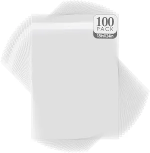 Golden State Art, 100 Pack 18 3/8x24 1/8 Crystal Clear Bag for 18x24 Art Prints, Photos & mat Mattes