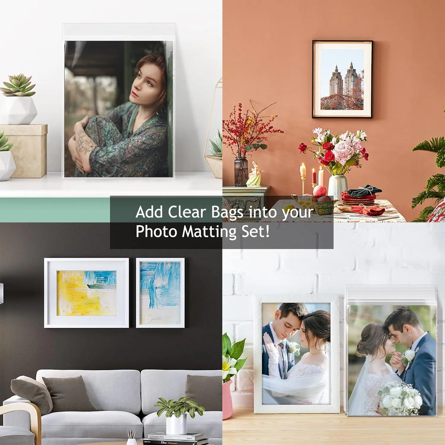 Golden State Art, 50 Pack Clear Bags for 18x24 Mats, Pictures, Acid-Free, 18 7/16" x 24 3/16"