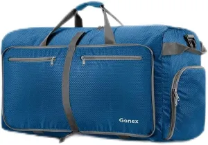 Gonex Large Foldable Travel Duffle Bag with 4pcs Expandable Storage Travel Luggage Bags Organizers, Travel Cubes for Suitcase Carry On