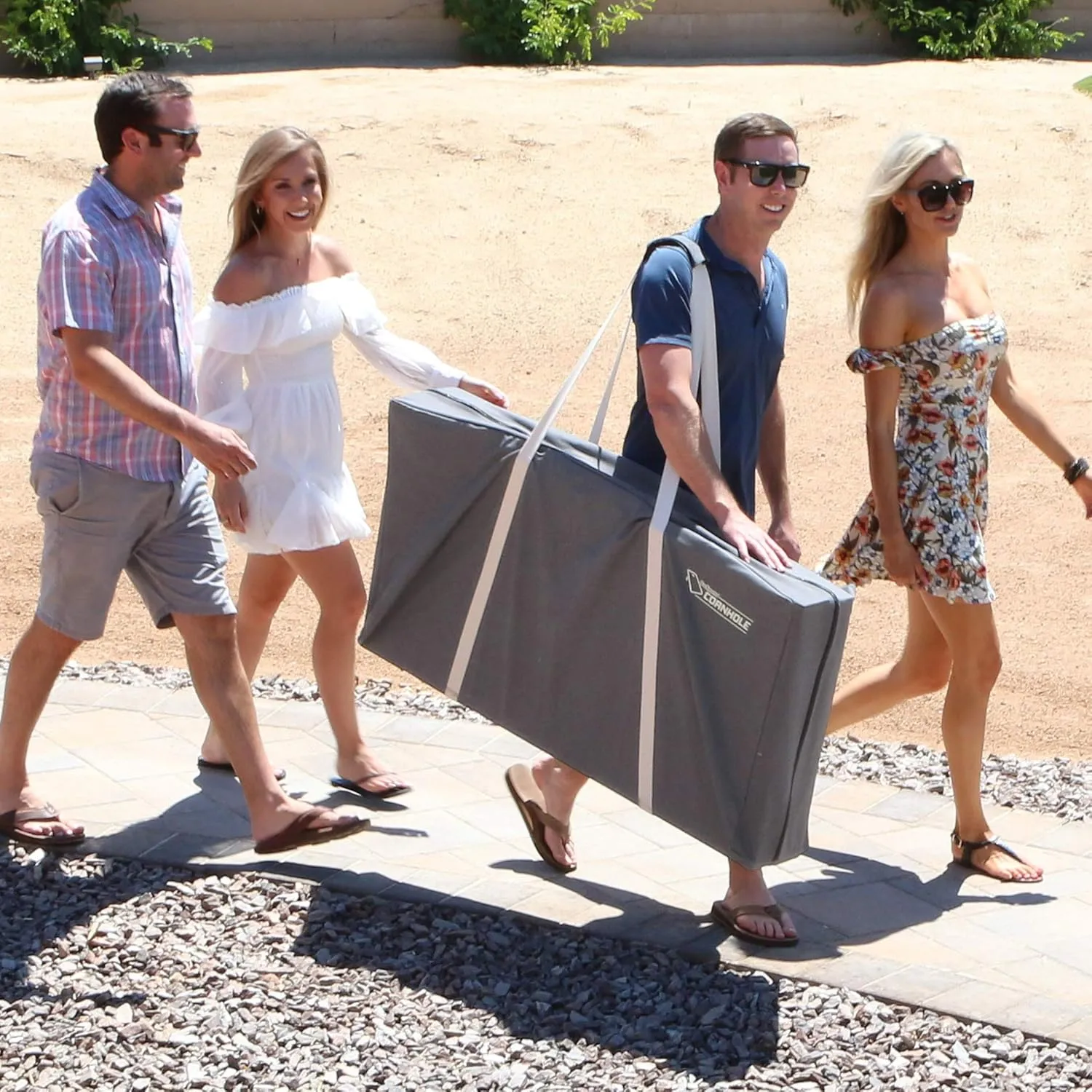 GoSports 4 x 2 ft Canvas Cornhole Carrying Case - Choose Navy Blue, Gray, or Natural - PRO Grade
