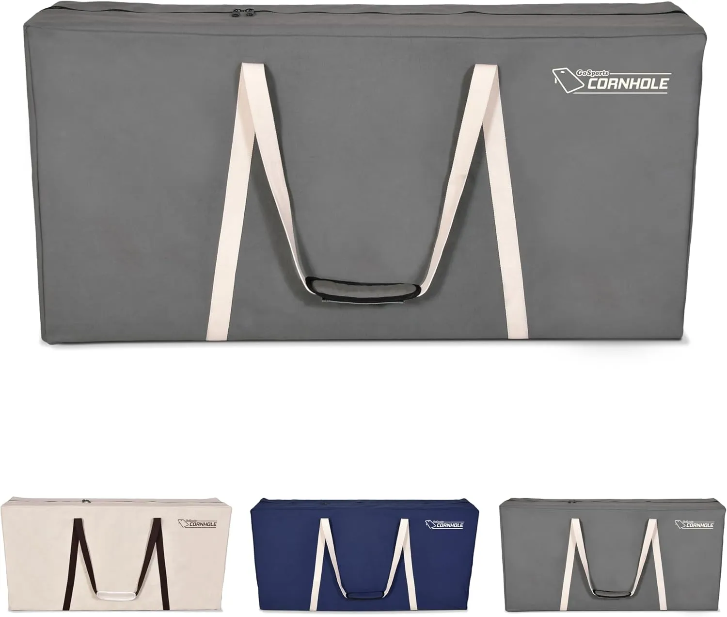 GoSports 4 x 2 ft Canvas Cornhole Carrying Case - Choose Navy Blue, Gray, or Natural - PRO Grade