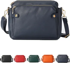 Gpmsign Crossbody Bag, Gpmsign Crossbody Leather Bag, 3 Layer Crossbody PU Leather Shoulder Bags