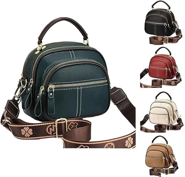 Gpmsign Leather Bag,Gpmsign Bags, Crossbody Leather Bags For Women, Compartment Adjustable Wide Shoulder Strap Leather Bag