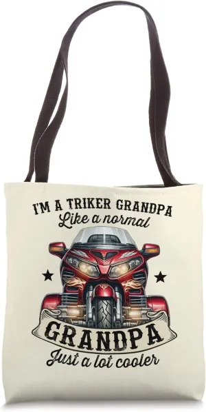 Grandpa Trike Rider Three-wheeled Motorcycle Trike Tote Bag