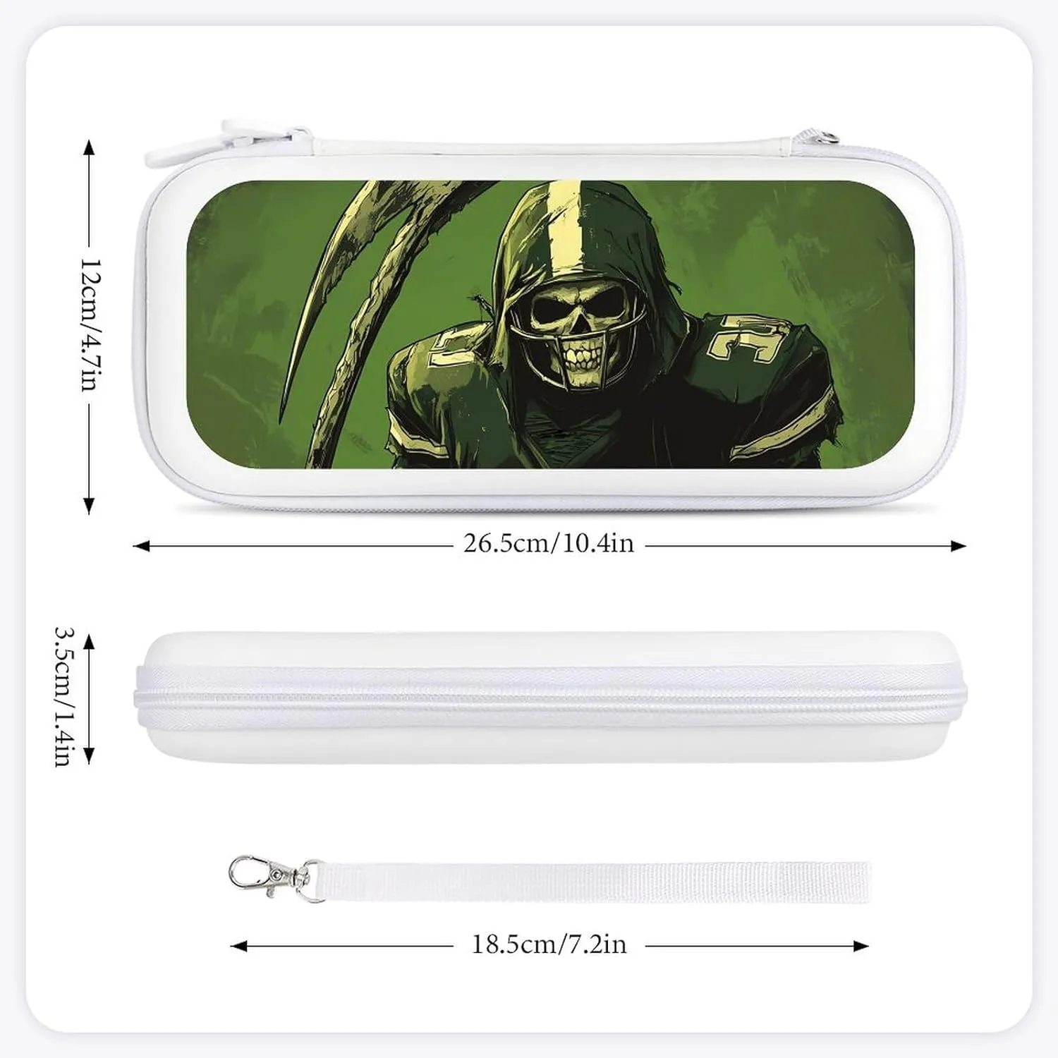 Grim Reaper U.S. Irish Football Compatible with Switch Carrying Case Hard Travel Game Bag Pouch with 15 Games Accessories