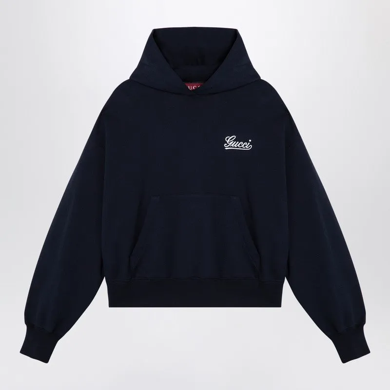 Gucci Blue Hoodie With Logo Women