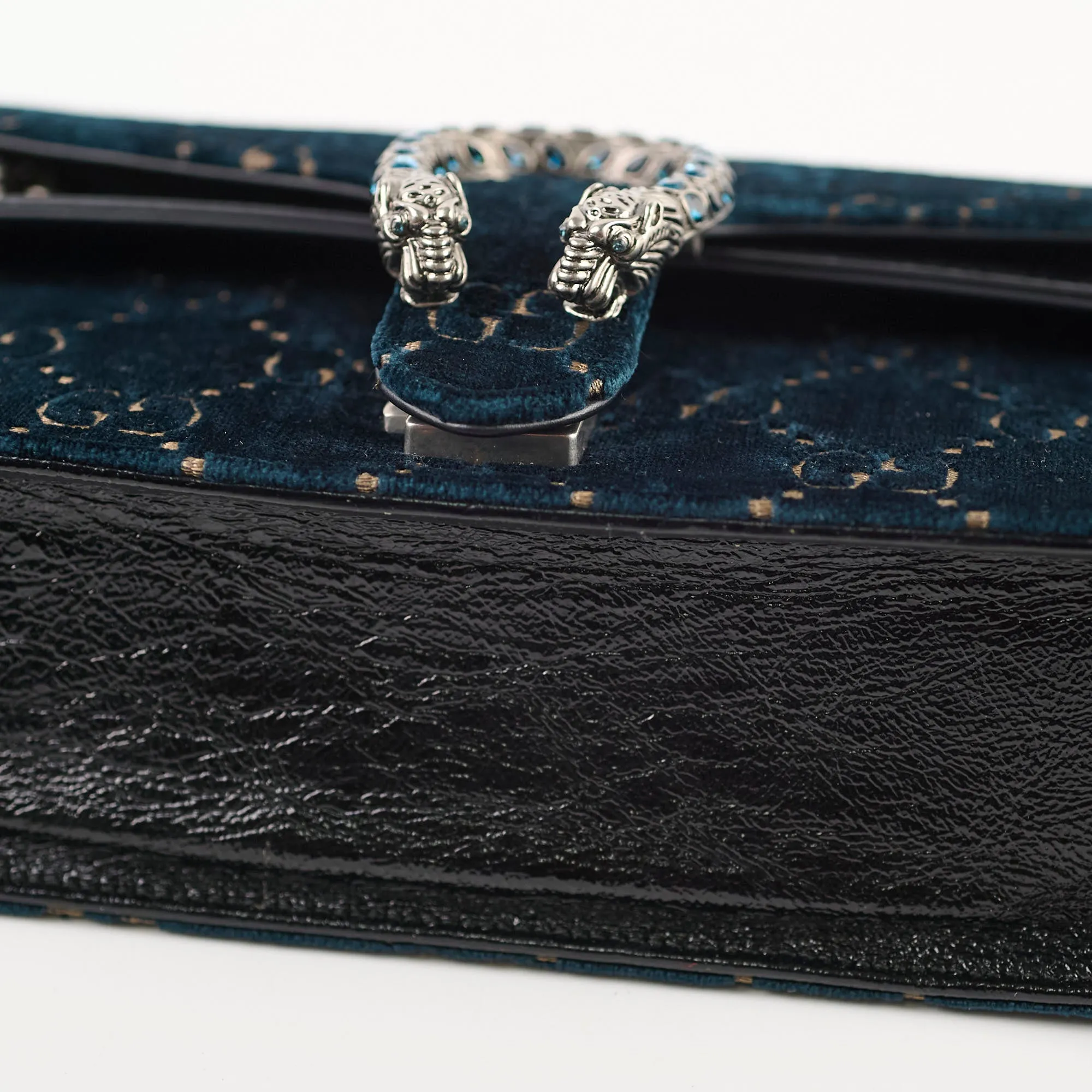 Gucci Dionysus Small Shoulder Bag Navy Velvet