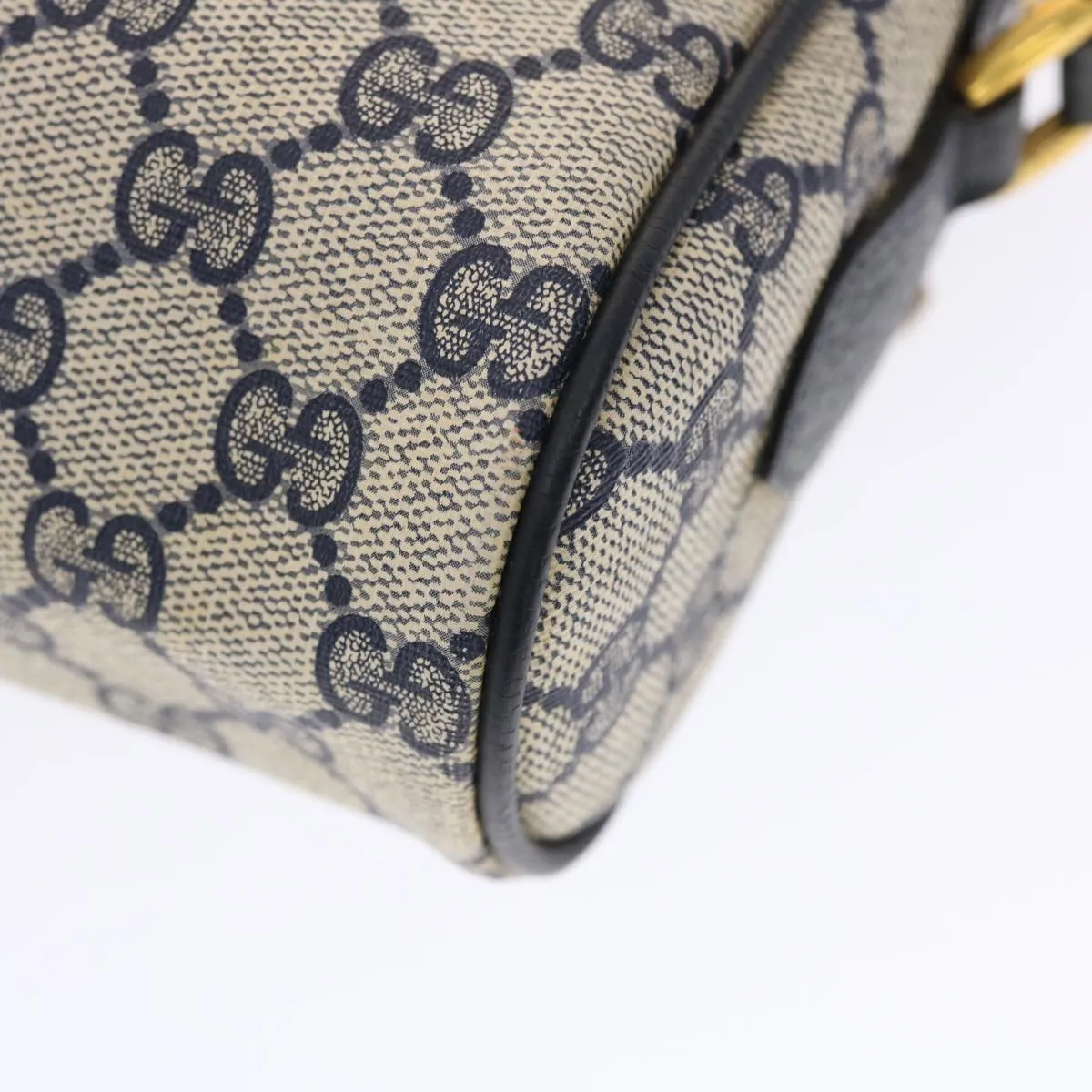GUCCI GG Canvas Sherry Line Shoulder Bag PVC Leather Gray Red Navy 49788