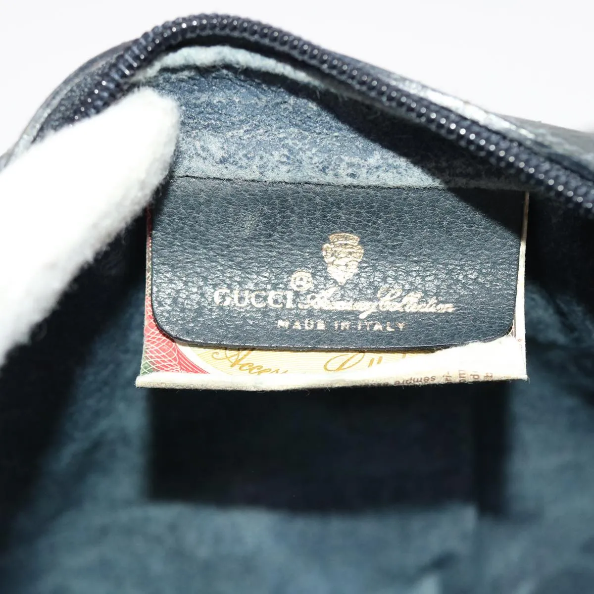 GUCCI GG Canvas Sherry Line Shoulder Bag PVC Leather Gray Red Navy 49788
