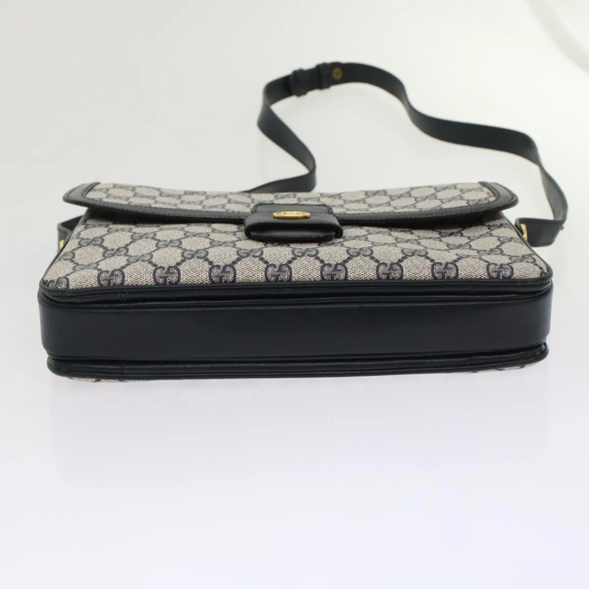 GUCCI GG Canvas Shoulder Bag PVC Leather Navy yk7925