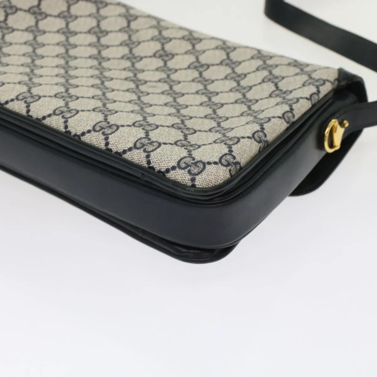 GUCCI GG Canvas Shoulder Bag PVC Leather Navy yk7925