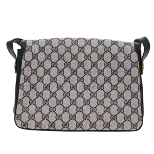 GUCCI GG Canvas Shoulder Bag PVC Leather Navy yk7925