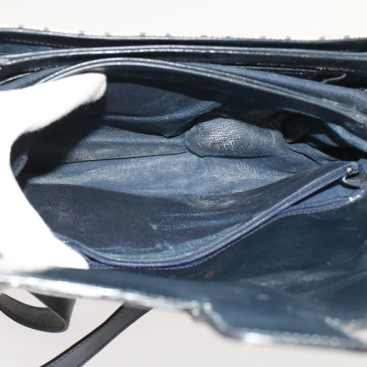 GUCCI GG Canvas Shoulder Bag PVC Leather Navy yk7925