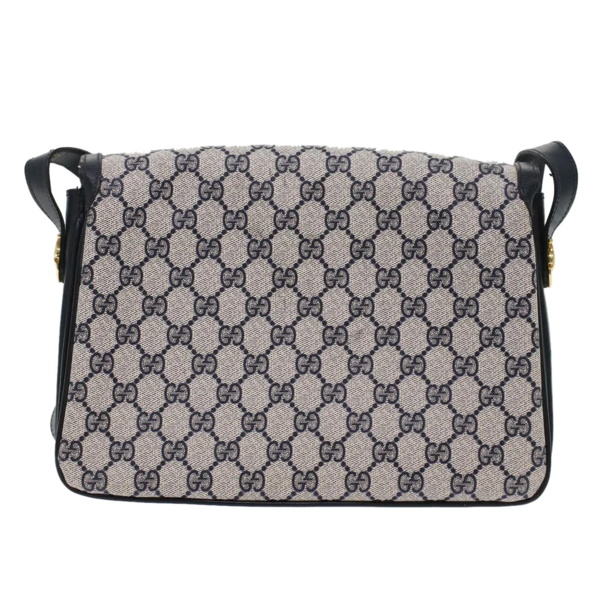 GUCCI GG Canvas Shoulder Bag PVC Leather Navy yk7925