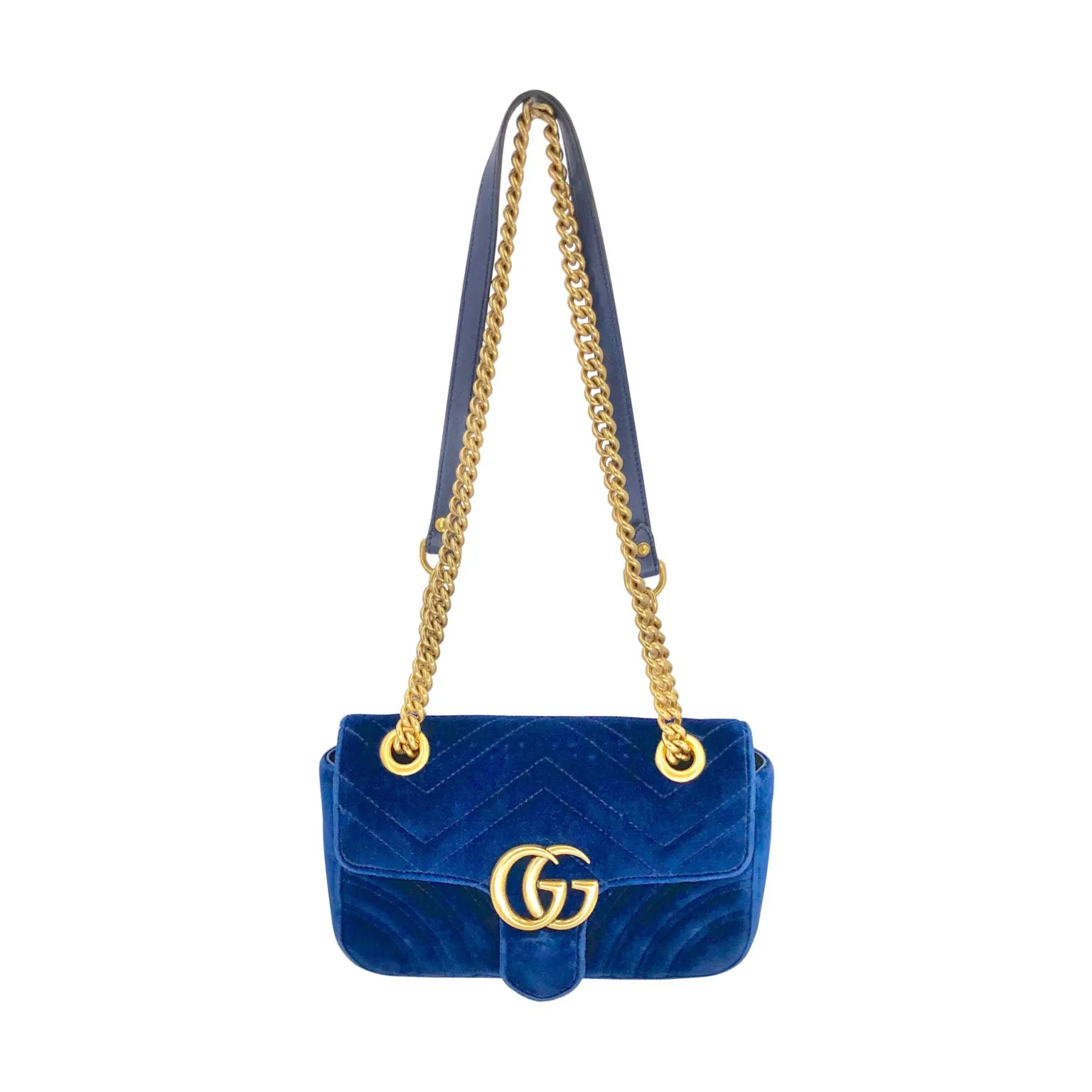 GUCCI GG MARMONT QUILTED VELVET SHOULDER BAG