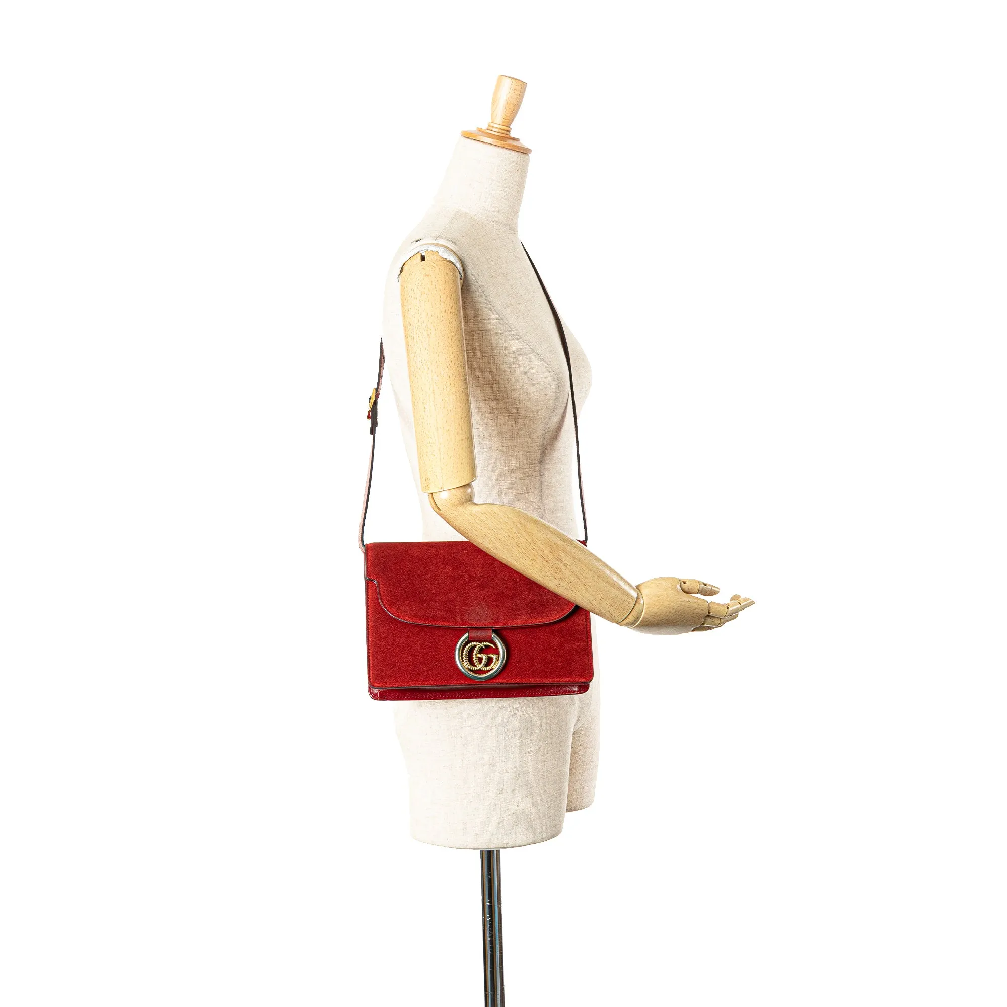 Gucci Small Suede GG Ring Torchon Crossbody
