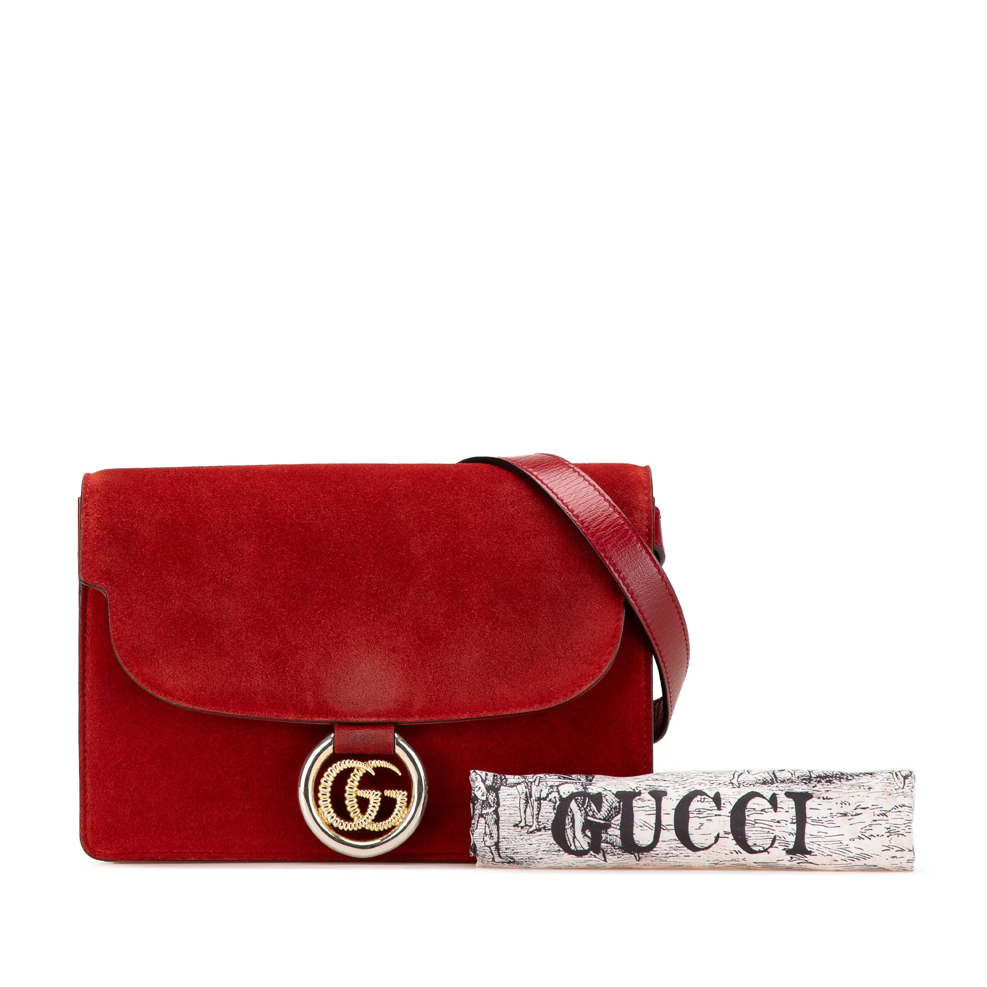 Gucci Small Suede GG Ring Torchon Crossbody