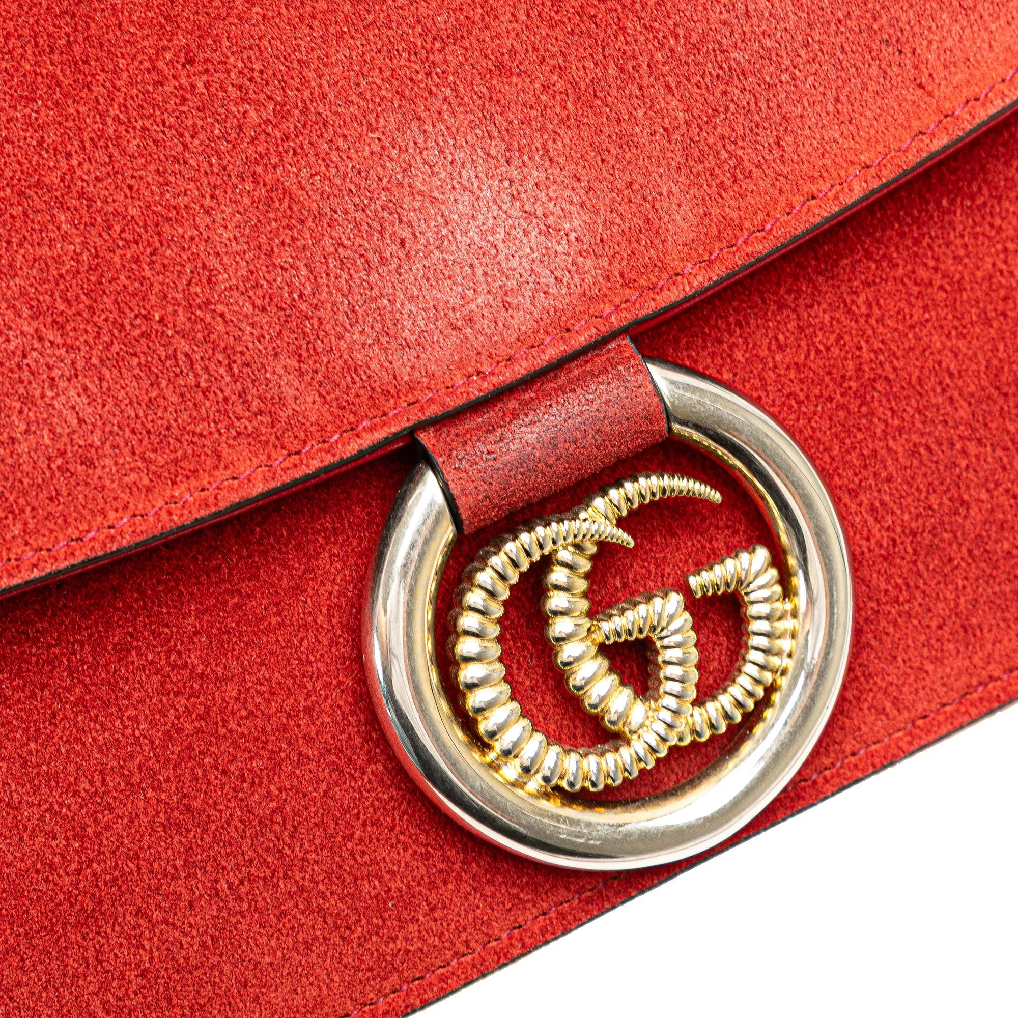 Gucci Small Suede GG Ring Torchon Crossbody