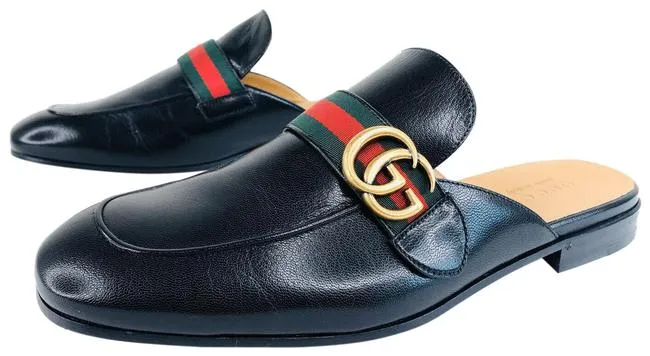 Gucci Web Leather Mules