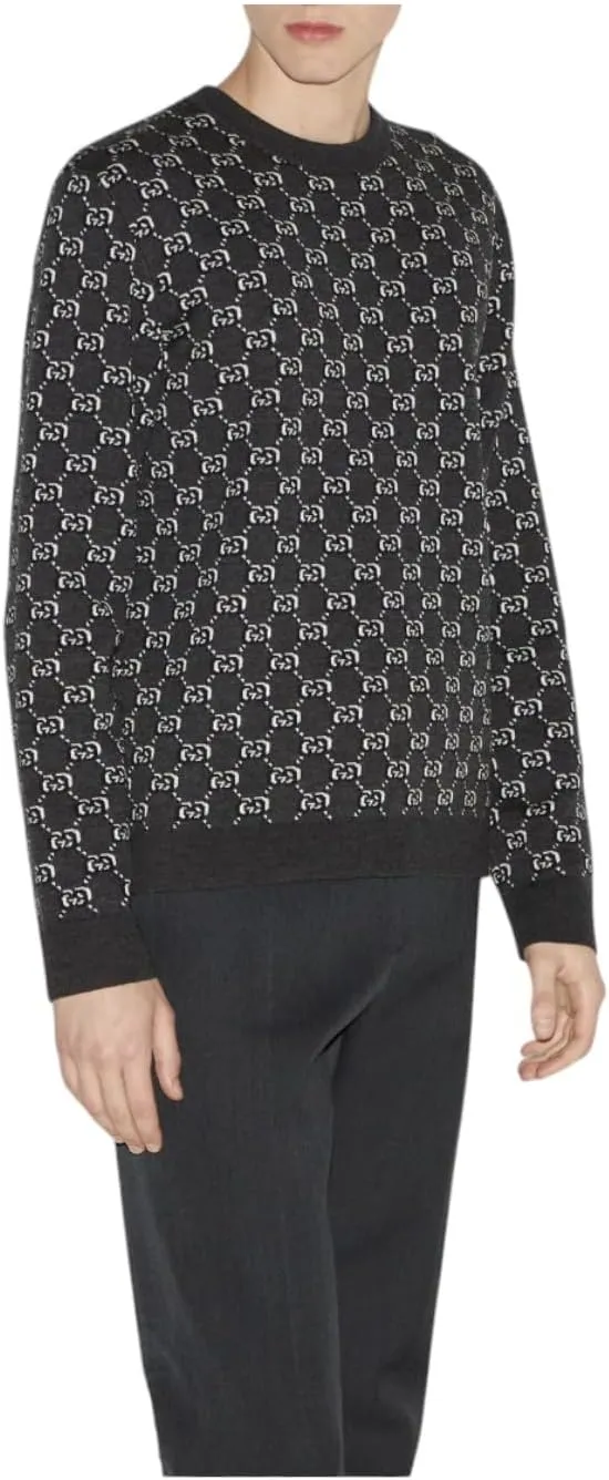 Gucci Wool Jacquard Sweater with GG Shadow