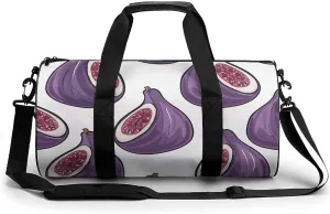 Gym Bag for Men Women Fig Art Pattern Duffel Bag Overnight Bag with Compartment Gym Sackpac