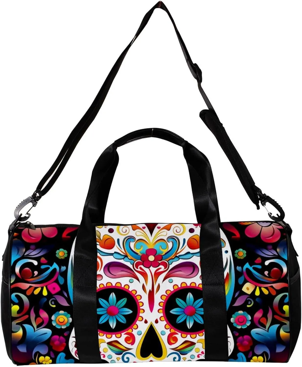Gym Bags for Women,Duffle Bag for Travel,Ethnic Style Sugar Skull,Gym Bag for Men