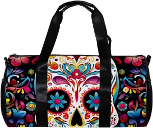 Gym Bags for Women,Duffle Bag for Travel,Ethnic Style Sugar Skull,Gym Bag for Men