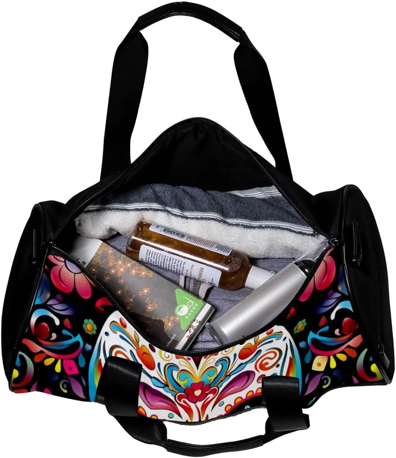 Gym Bags for Women,Duffle Bag for Travel,Ethnic Style Sugar Skull,Gym Bag for Men