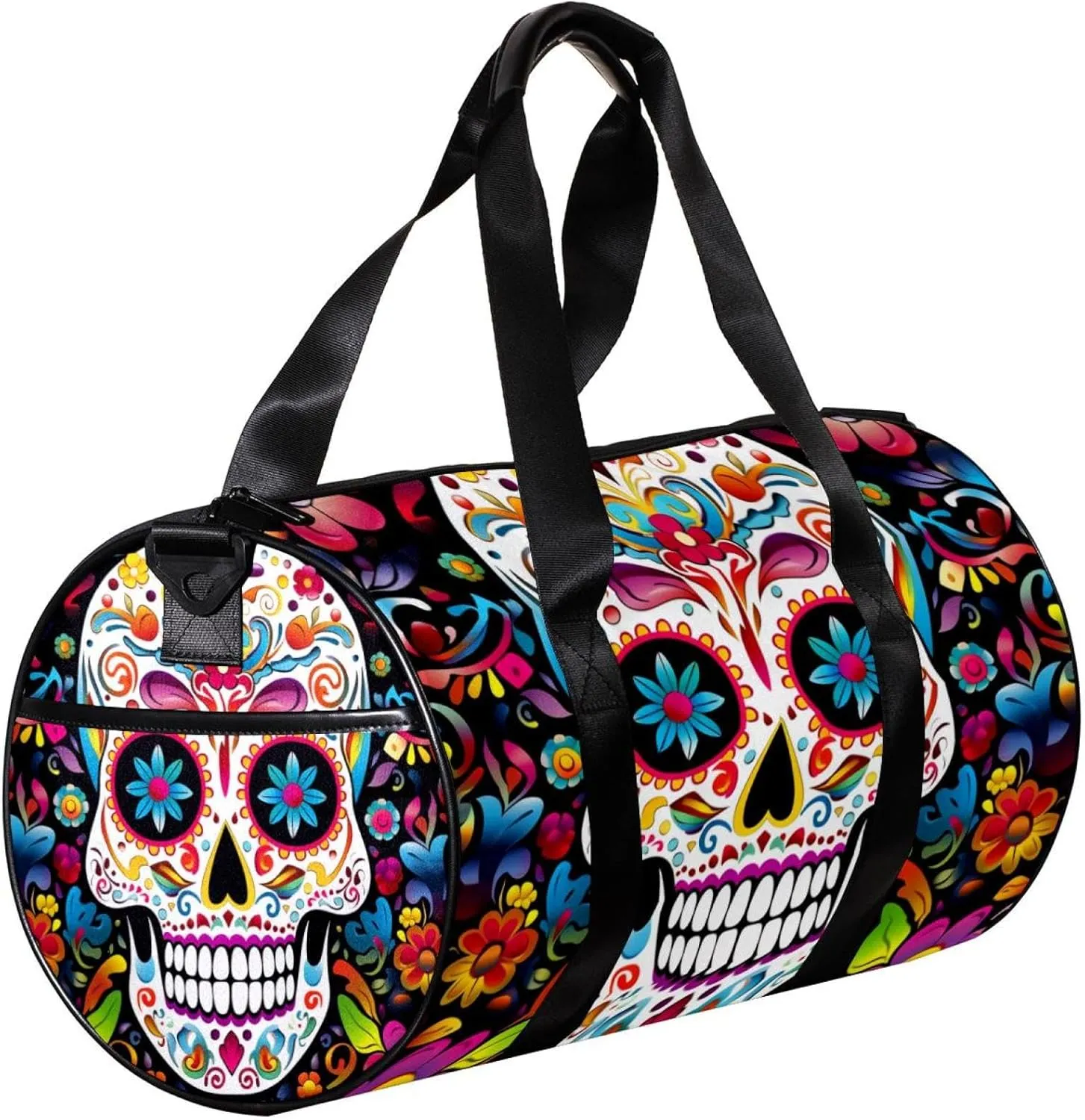 Gym Bags for Women,Duffle Bag for Travel,Ethnic Style Sugar Skull,Gym Bag for Men