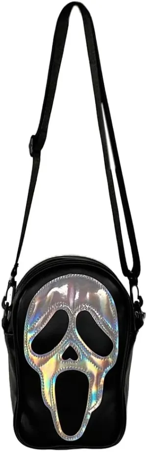 Halloween Scream Ghost Skeleton Shoulder Bag,Gothic Grimace Crossbody Bag, Spooky Skull Trick Or Treat Phone Purse