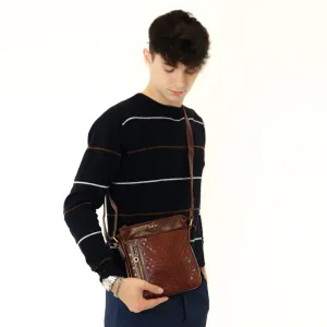 Hand buffered leather shoulder bag art. 112224