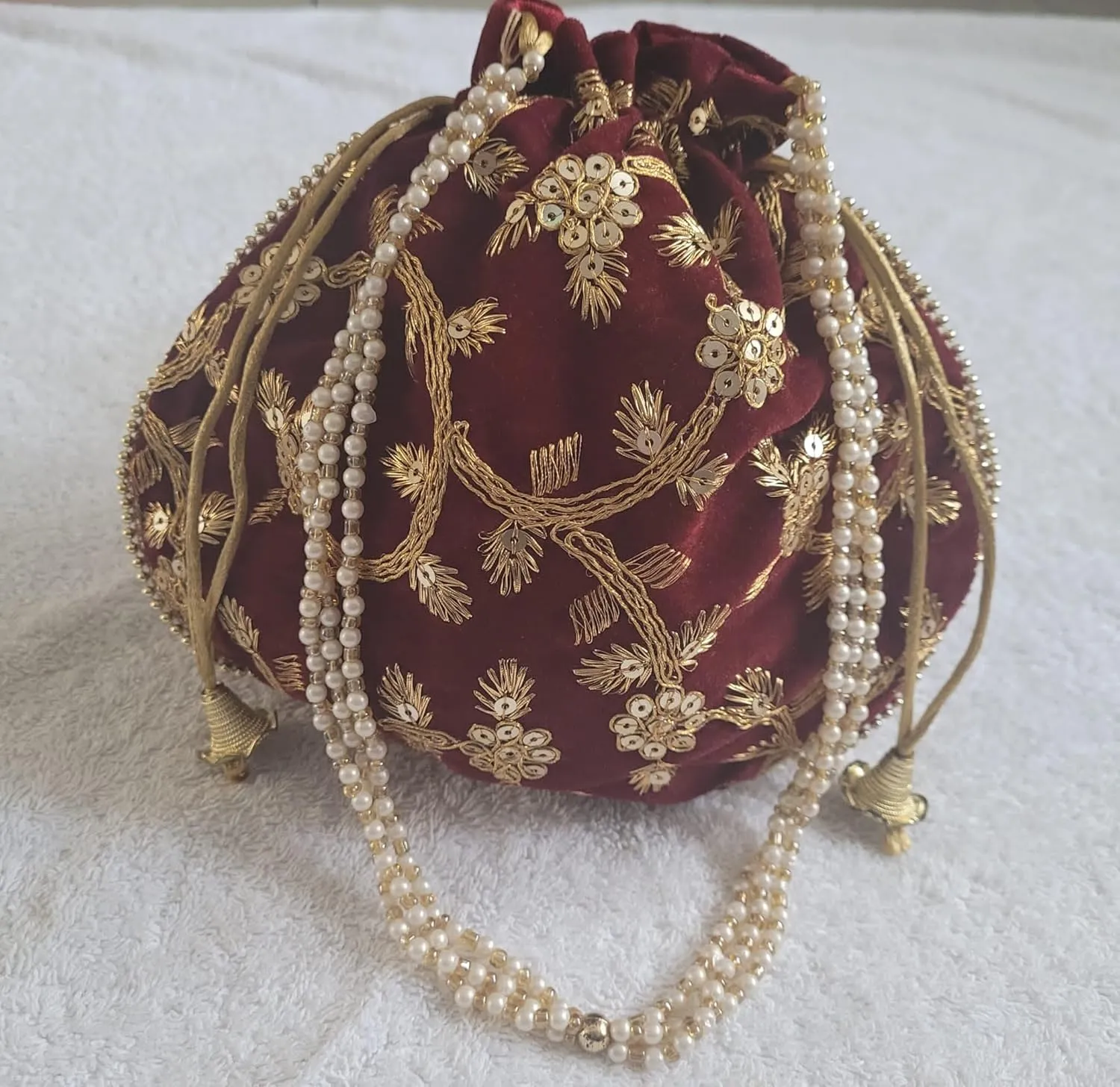 Handcrafted Women Potli Bag Purse Handbag Indian velvet Party Wedding Clutch Bag Traditional Return gift