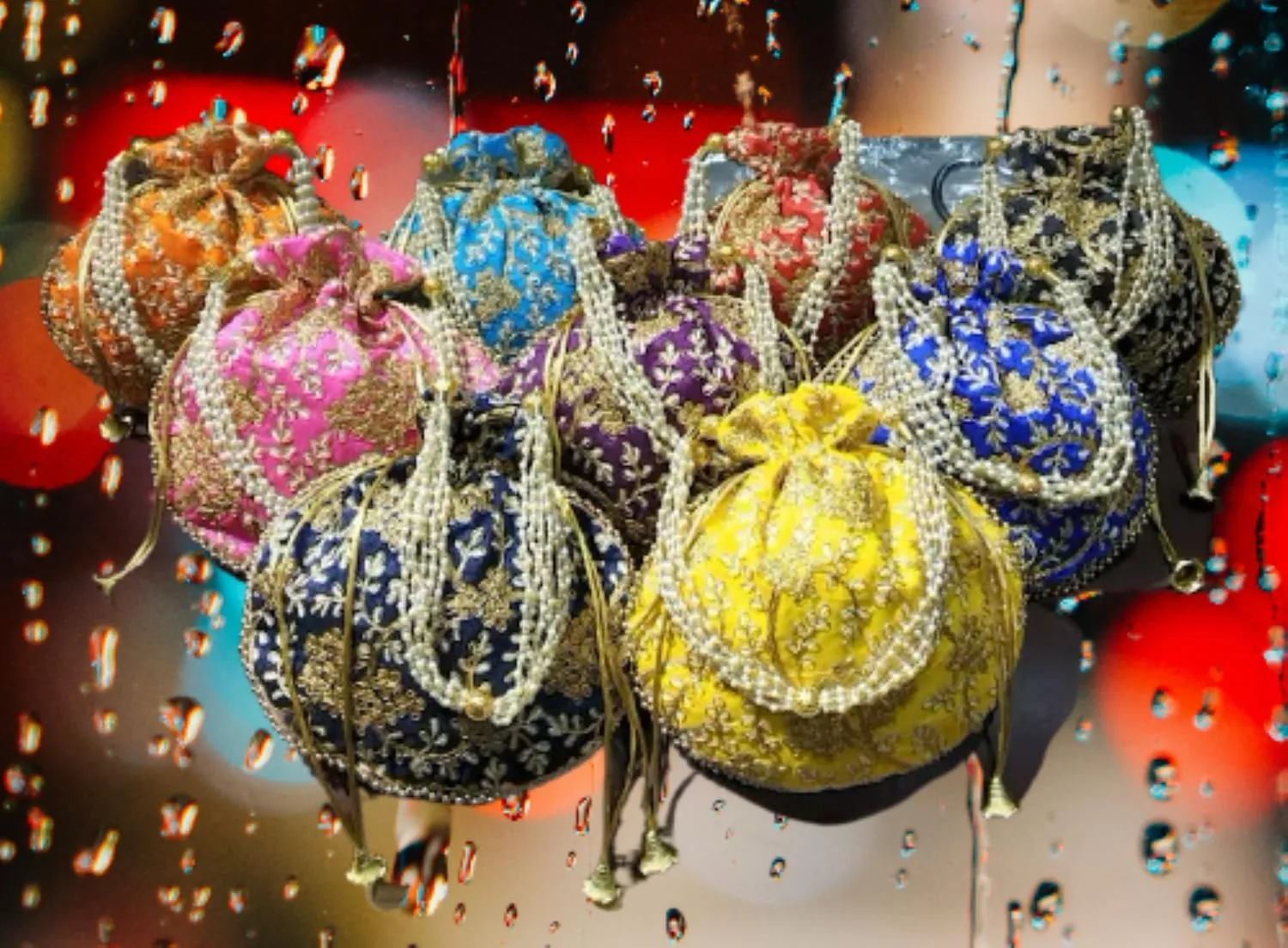 Handcrafted Women Potli Bag Purse Handbag Indian velvet Party Wedding Clutch Bag Traditional Return gift