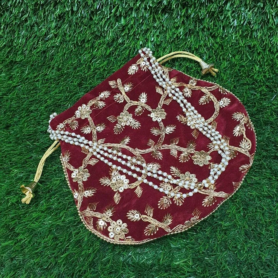 Handcrafted Women Potli Bag Purse Handbag Indian velvet Party Wedding Clutch Bag Traditional Return gift