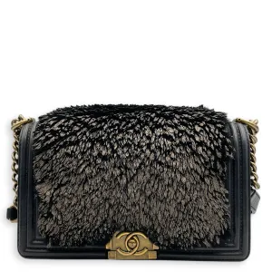 hardware Shoulder Minimalist Old Bag Medium Global delivery Gold Fur, Black Boy Fur in