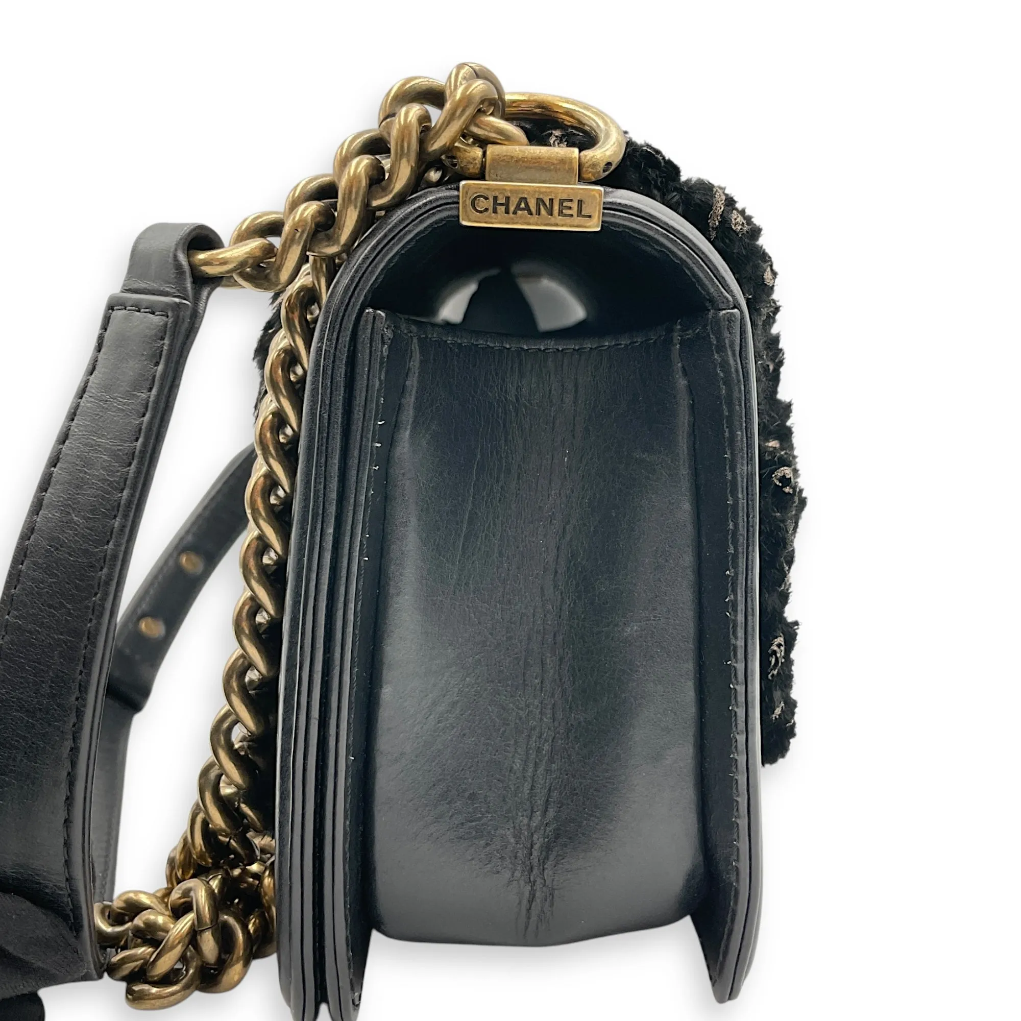 hardware Shoulder Minimalist Old Bag Medium Global delivery Gold Fur, Black Boy Fur in