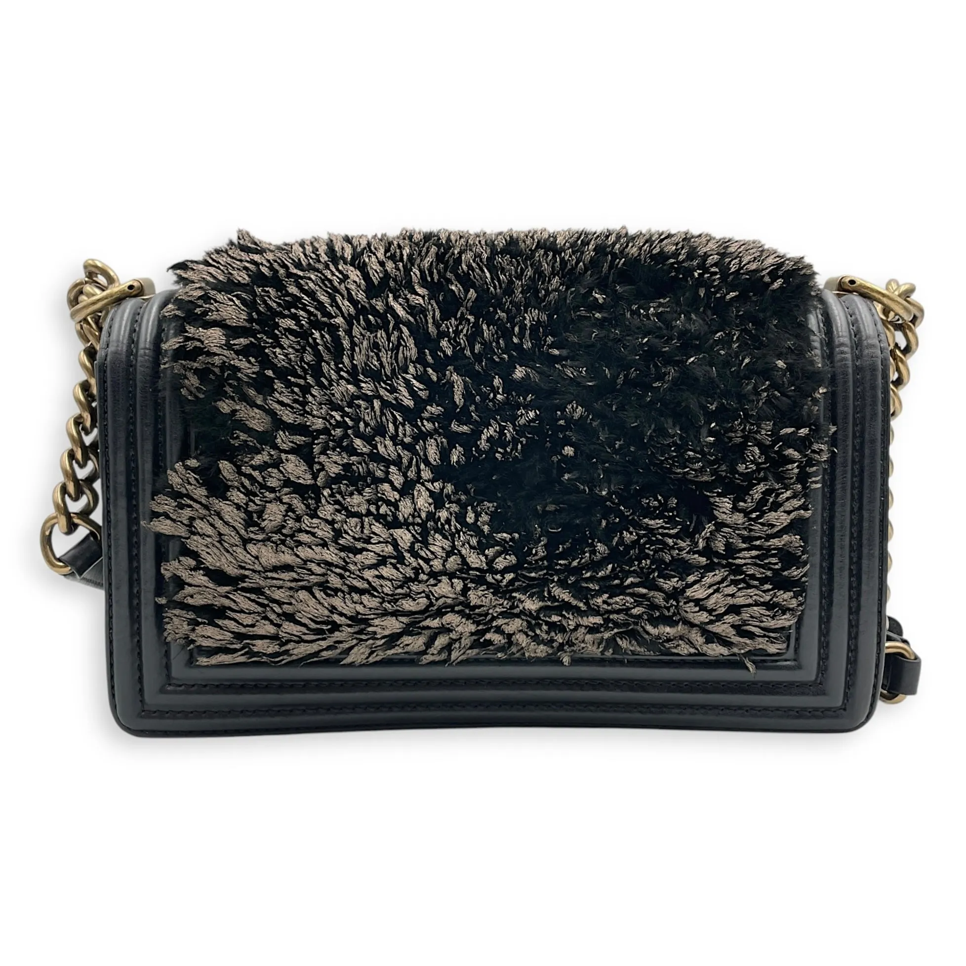 hardware Shoulder Minimalist Old Bag Medium Global delivery Gold Fur, Black Boy Fur in