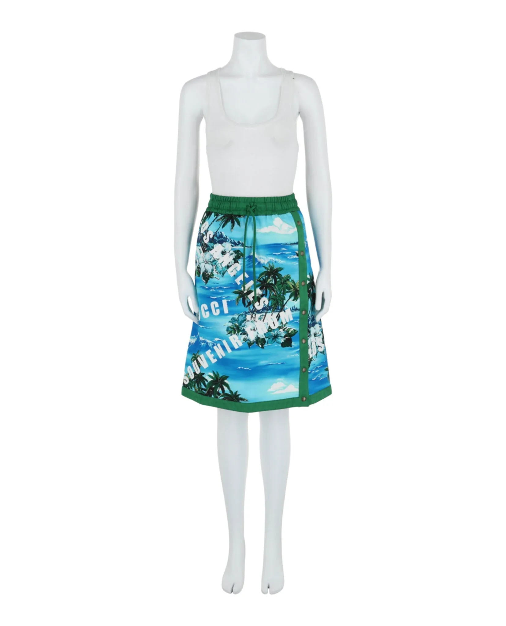 Hawaiian Printed Knee-Length Skirt
