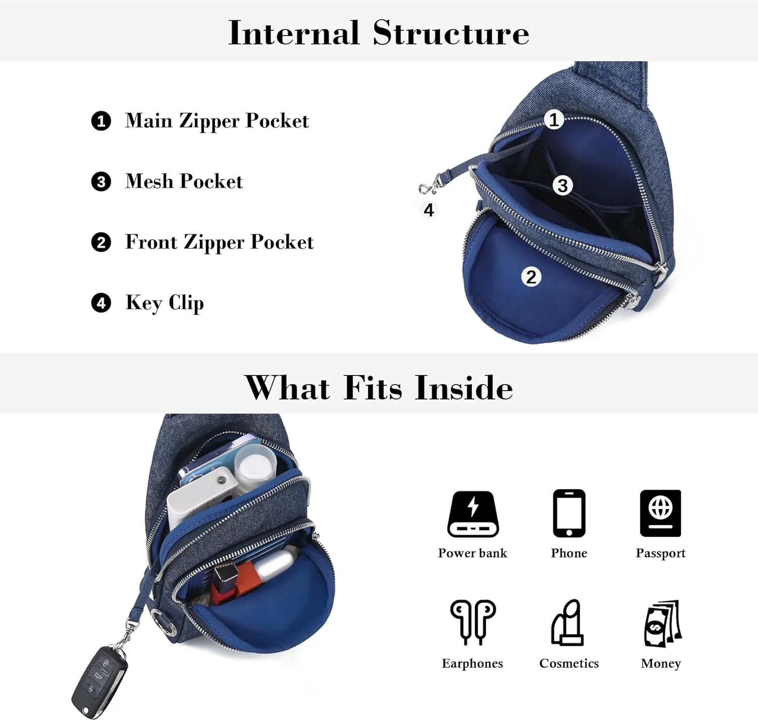 Haytijoe Crossbody Bags for Women Leather Sling Bag Anti-theft Cross Body Bag Travel Sling Purse Chest Bags Fanny Packs