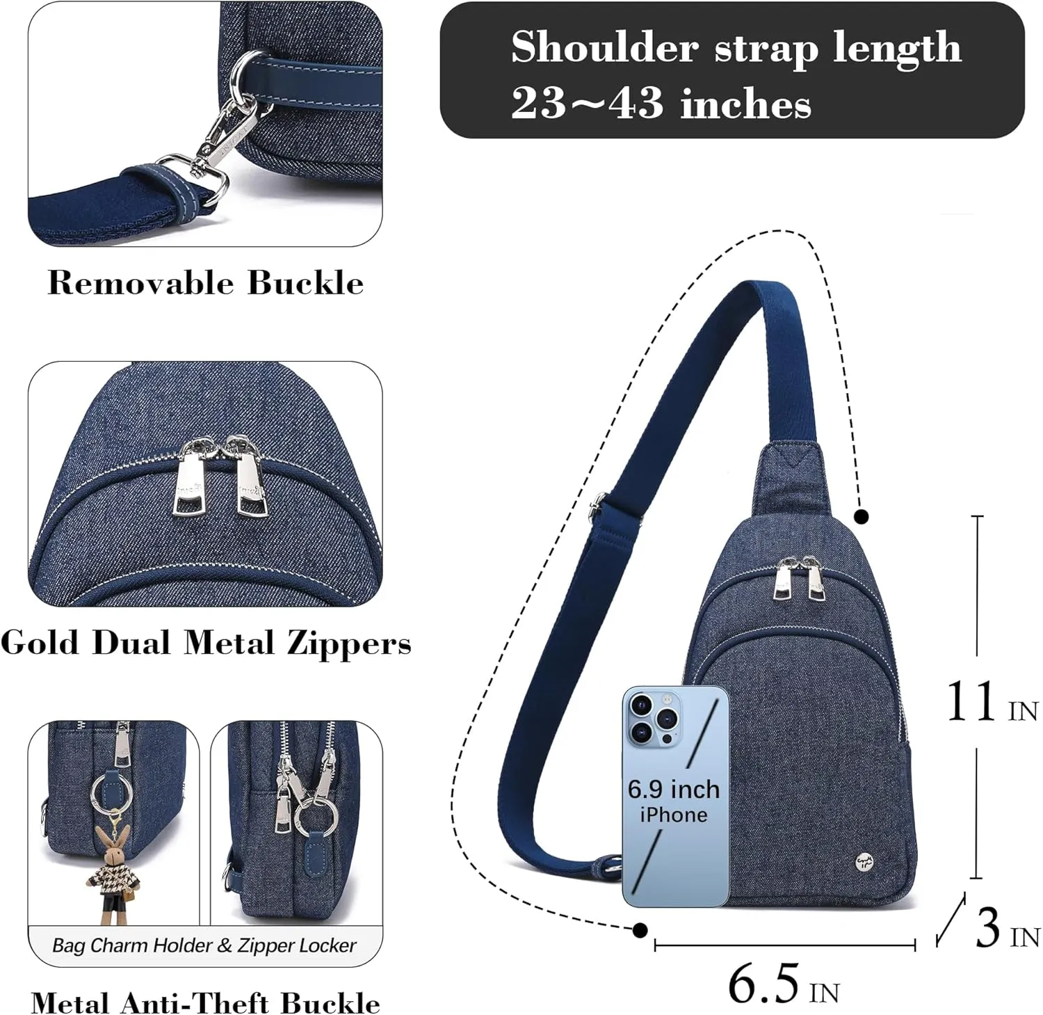 Haytijoe Crossbody Bags for Women Leather Sling Bag Anti-theft Cross Body Bag Travel Sling Purse Chest Bags Fanny Packs