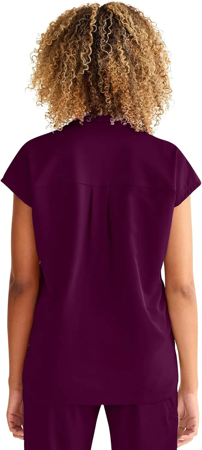 Healing Hands Women Medical Scrub Top Sandy Top with 2 Pockets, Moisture Wicking, 360° Stretch and Recycled Fiber - 2286