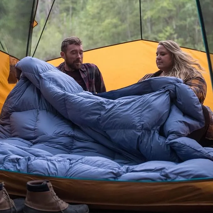 HEST Packable Down Comforter for Camping, Single Size - Warm Outdoor Puffy Blanket, Down Blanket with 50-L Tote, Hydrophobic Duck Down - Perfect for Hiking, Camping, Backpacking & Outdoor Adventures