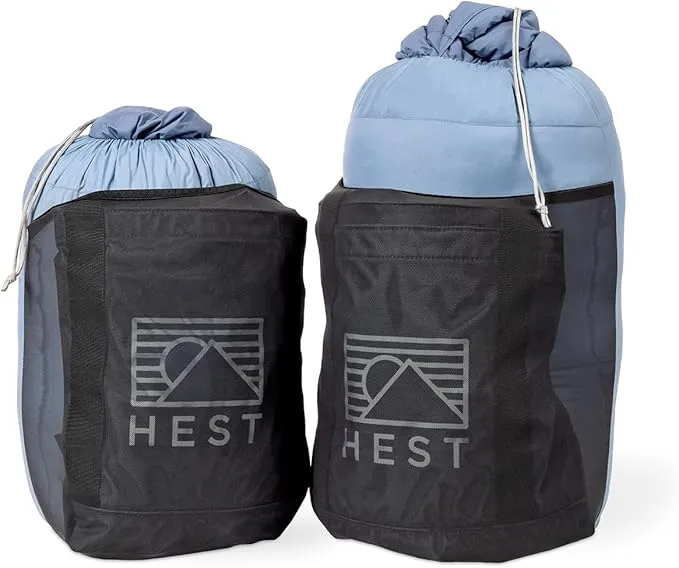 HEST Packable Down Comforter for Camping, Single Size - Warm Outdoor Puffy Blanket, Down Blanket with 50-L Tote, Hydrophobic Duck Down - Perfect for Hiking, Camping, Backpacking & Outdoor Adventures